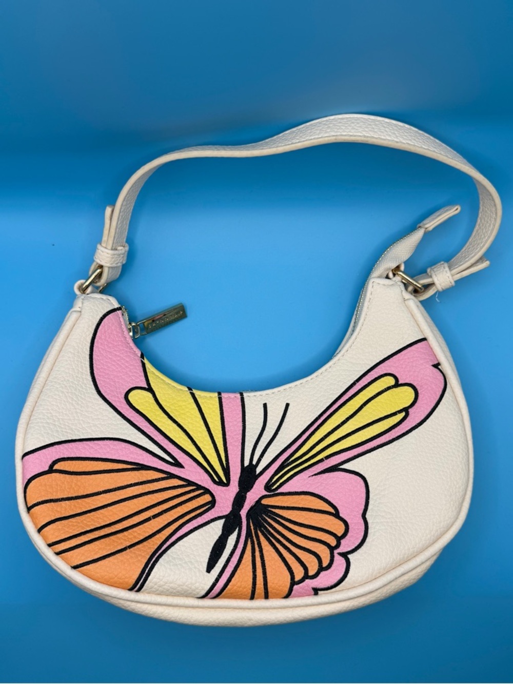 Skinnydip London Butterfly Shoulder Bag Cream Pink Orange Y2K Style